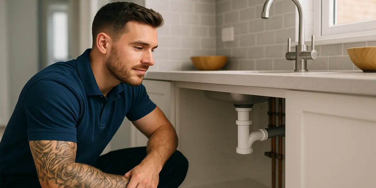 Emergency plumber at work